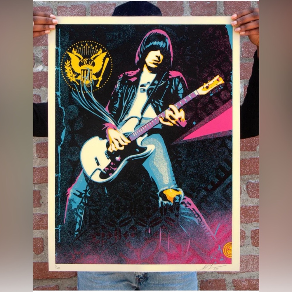 JOHNNY RAMONE SMOKIN' STRINGS by Shepard Fairey #/600 Confirmed Order - SOLD OUT